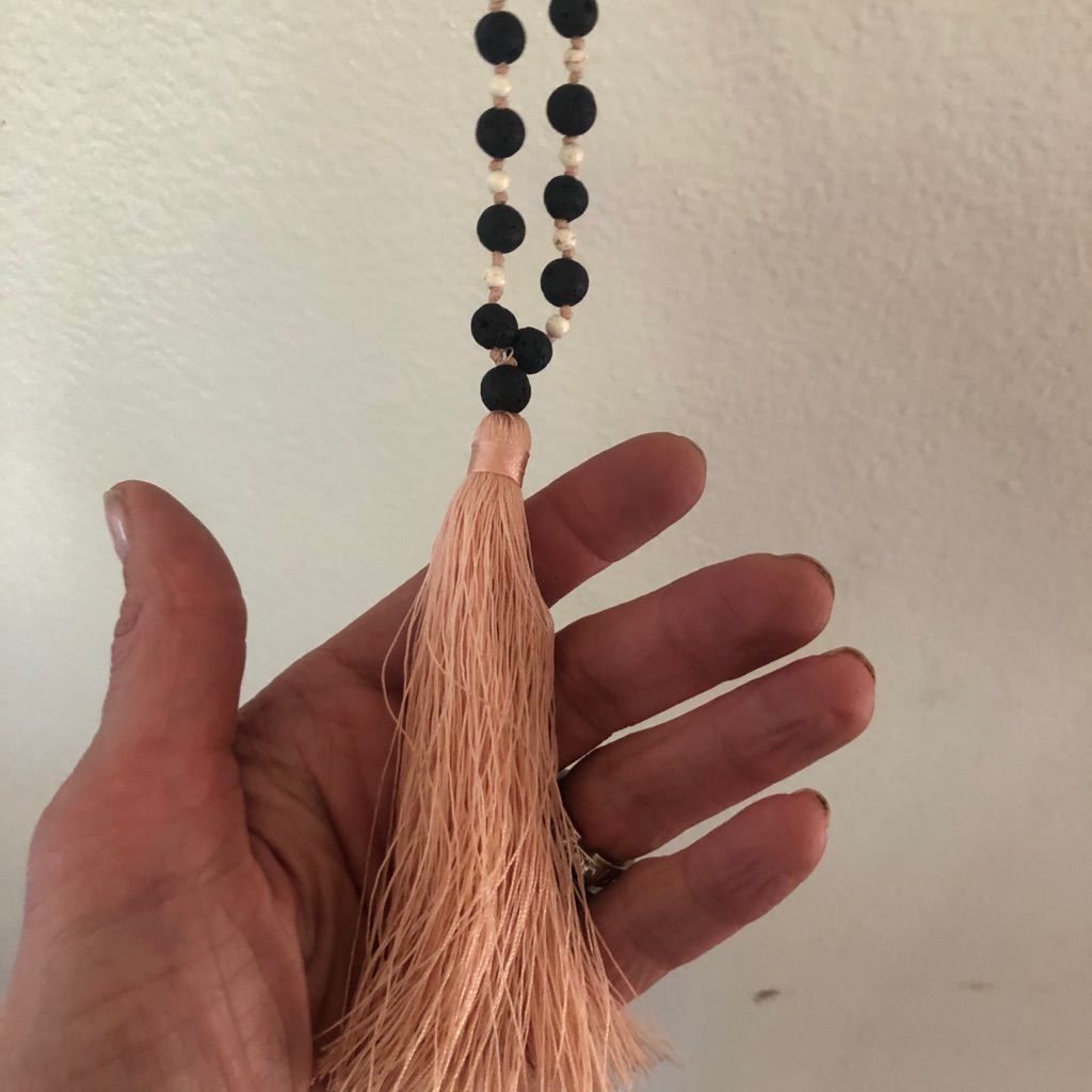 Zacasha New Boho Necklace Lava Beads Long